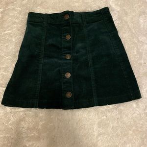 Forever 21 Green Corduroy Skirt